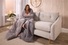 Load image into Gallery viewer, Huggleland Easy Wash Reversible Coverless Luxury Teddy Sherpa Waffle 10.5 Tog Duvet and Pillowcase