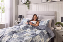 Load image into Gallery viewer, Huggleland Easy Wash Reversible Coverless Check 10.5 Tog Duvet and Pillowcase