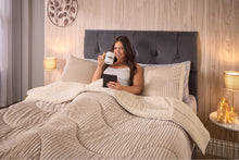 Load image into Gallery viewer, Huggleland Easy Wash Reversible Coverless Velvet Cord and Teddy Sherpa 10.5 Tog Duvet and Pillowcase