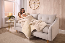 Load image into Gallery viewer, Huggleland Easy Wash Reversible Coverless Velvet Cord and Teddy Sherpa 10.5 Tog Duvet and Pillowcase