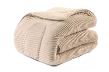 Load image into Gallery viewer, Huggleland Easy Wash Reversible Coverless Velvet Cord and Teddy Sherpa 10.5 Tog Duvet and Pillowcase