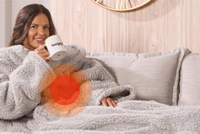 Load image into Gallery viewer, Huggleland Teddy Fleece Wearable Relaxing Blanket with Heated Front Pocket