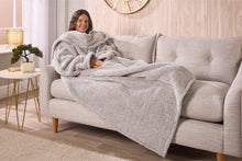 Load image into Gallery viewer, Huggleland Teddy Fleece Wearable Relaxing Blanket with Heated Front Pocket