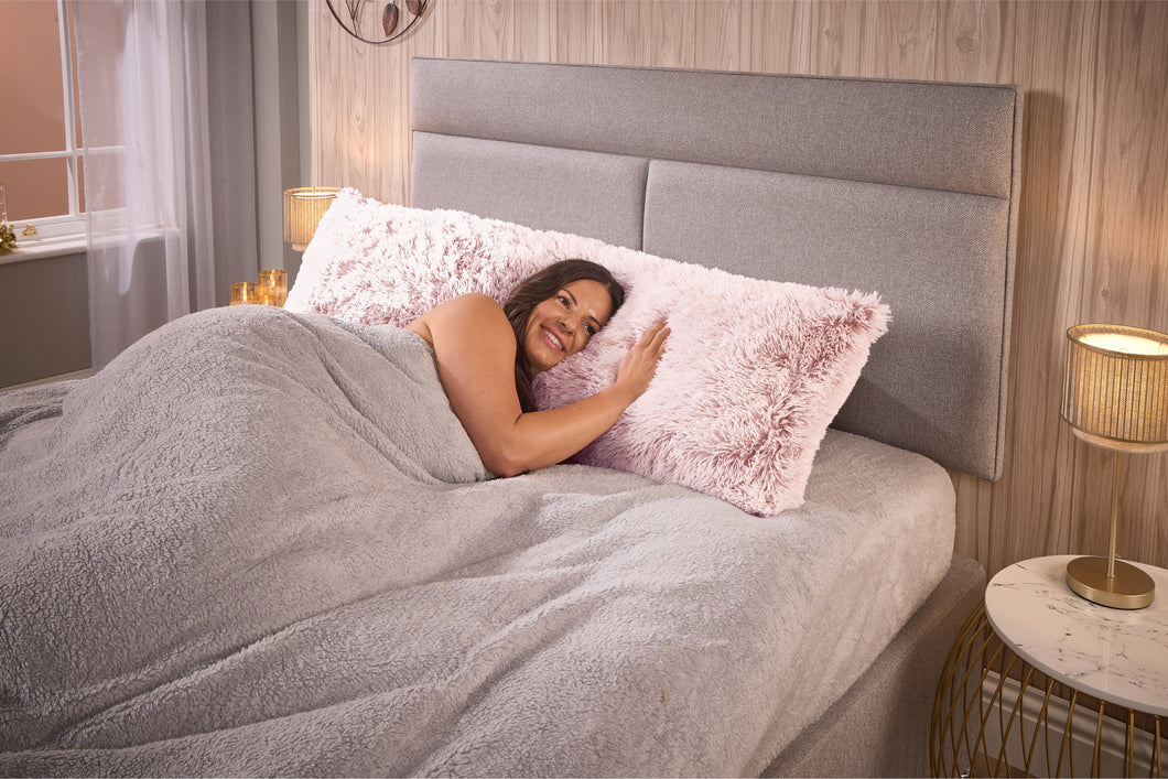 Huggleland Pink Long Hair Bolster Pillow