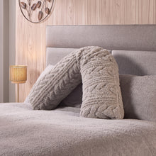 Load image into Gallery viewer, Huggleland Cable Knit Pattern Large V Shape Support Pillow
