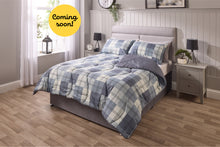 Load image into Gallery viewer, Huggleland Easy Wash Reversible Coverless Check 10.5 Tog Duvet and Pillowcase
