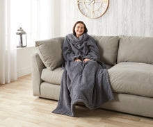 Load image into Gallery viewer, Huggleland Charcoal Wearable Relaxing Blanket
