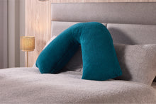 Load image into Gallery viewer, Huggleland Teal Teddy Fleece Large V Shape Support Pillow
