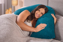 Load image into Gallery viewer, Huggleland Teal Teddy Fleece Large V Shape Support Pillow
