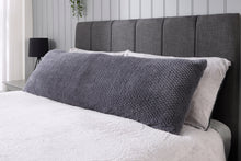 Load image into Gallery viewer, Huggleland Charcoal Waffle Fleece Bolster Pillow

