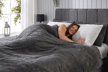 Load image into Gallery viewer, Huggleland Grey Waffle Fleece Bolster Pillow
