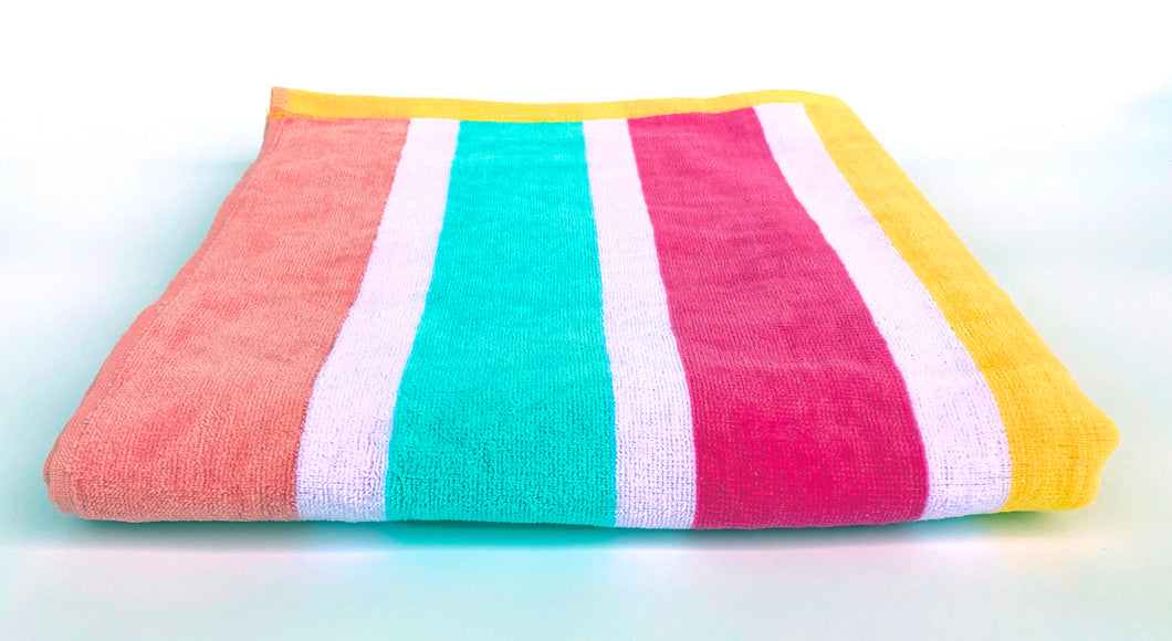 100% Cotton Candy Striped Beach Towel