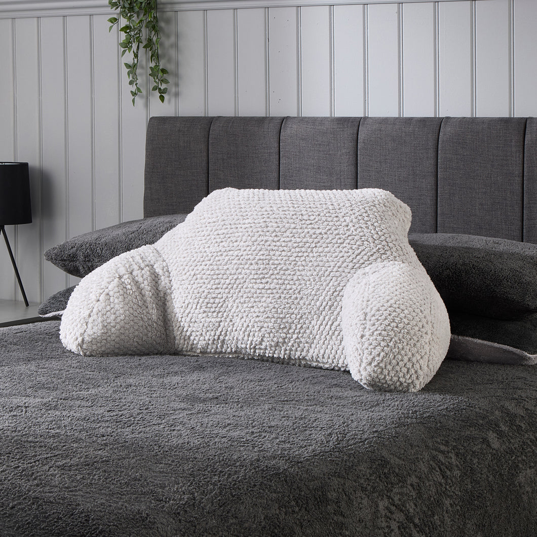 Huggleland Grey Waffle Fleece Cuddle Cushion