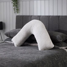 Load image into Gallery viewer, Huggleland Grey Waffle Fleece V Shape Support Pillow
